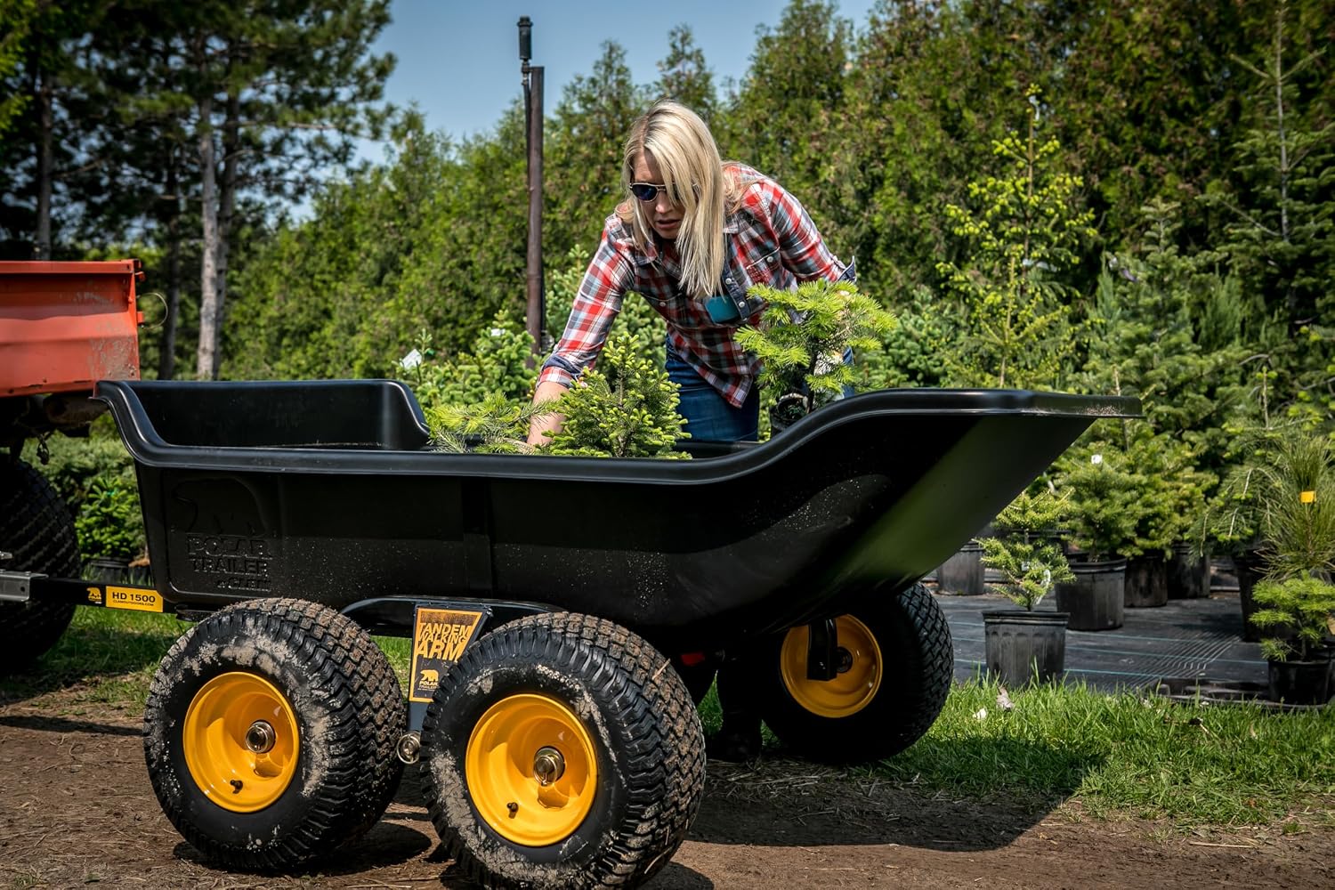 Polar TA1200 Tandem Axle Utility Trailer 1200 lb Capacity | 1200 lb Capacity, 15 Cubic Foot, TA1200, Wide Track Rubber Wheels, Black
