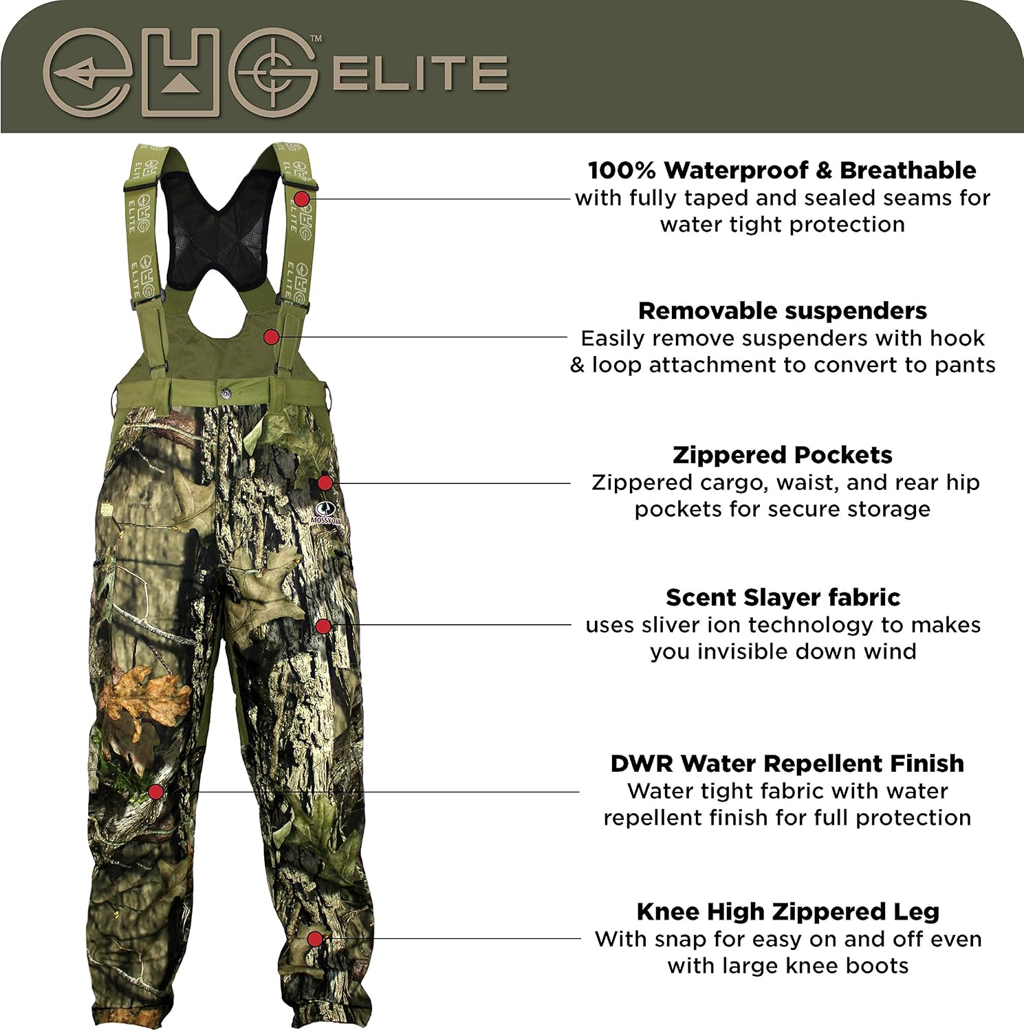 Piedmont Waterproof Convertible Camo Hunting Bib Pant (MO Break Up Country, XL)