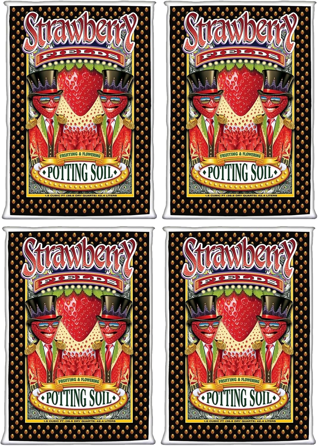 FoxFarm Strawberry Fields Fruiting & Flowering Potting Soil, 1.5cu ft - Designed to Pump Up Your Blooms, Fruits, and Berries - Made for the Fruiting and Flowering Stages of Plants
