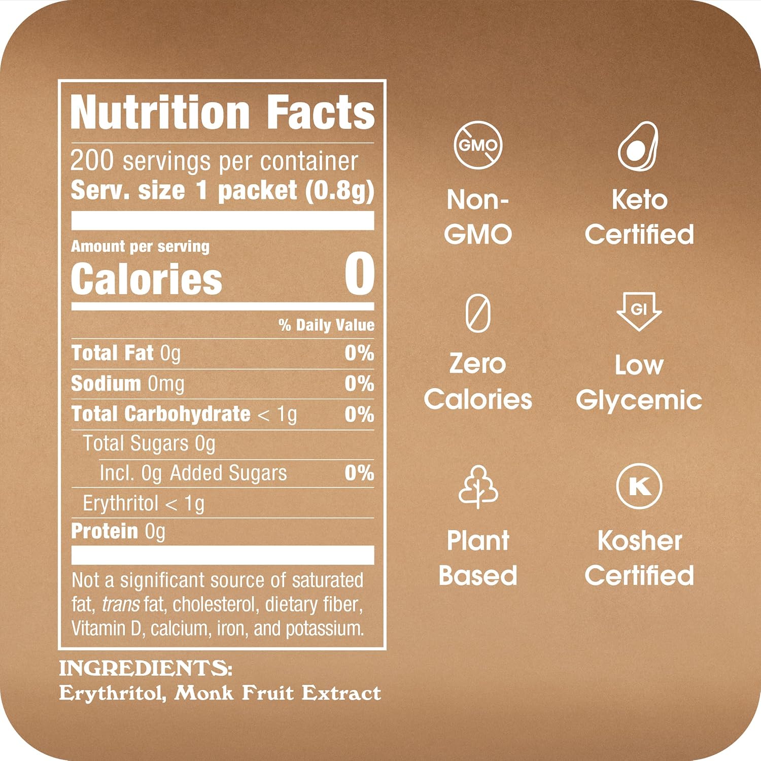 Monk Fruit In The Raw, Sweetener Bag, 1 LB