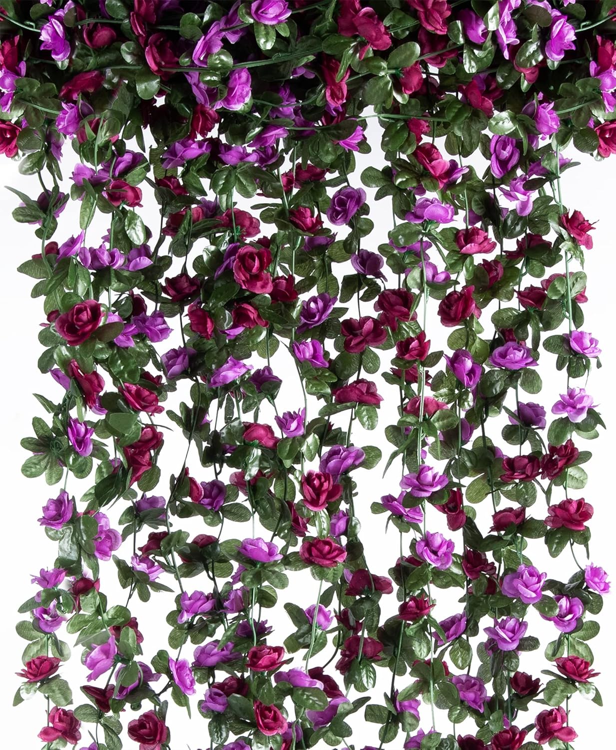 8Pcs x 8.2FT Artificial Flower Garland Floral Rose Vine Decor, Pink Flower