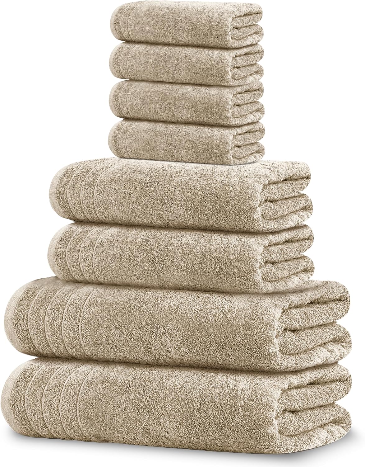 Tens Towels 8 Piece Towel Set, 2 XL Bath, 2 Hand, 4 Washcloth, Dark Grey