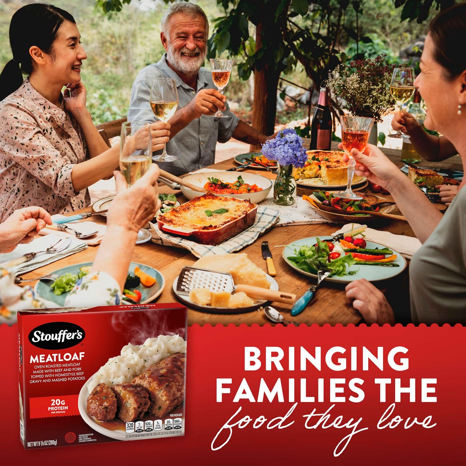 Stouffer's Classic Meatloaf, Single Serve Frozen Meal, 16 Oz | Made with beef and pork topped with homestyle beef gravy and mashed potatoes