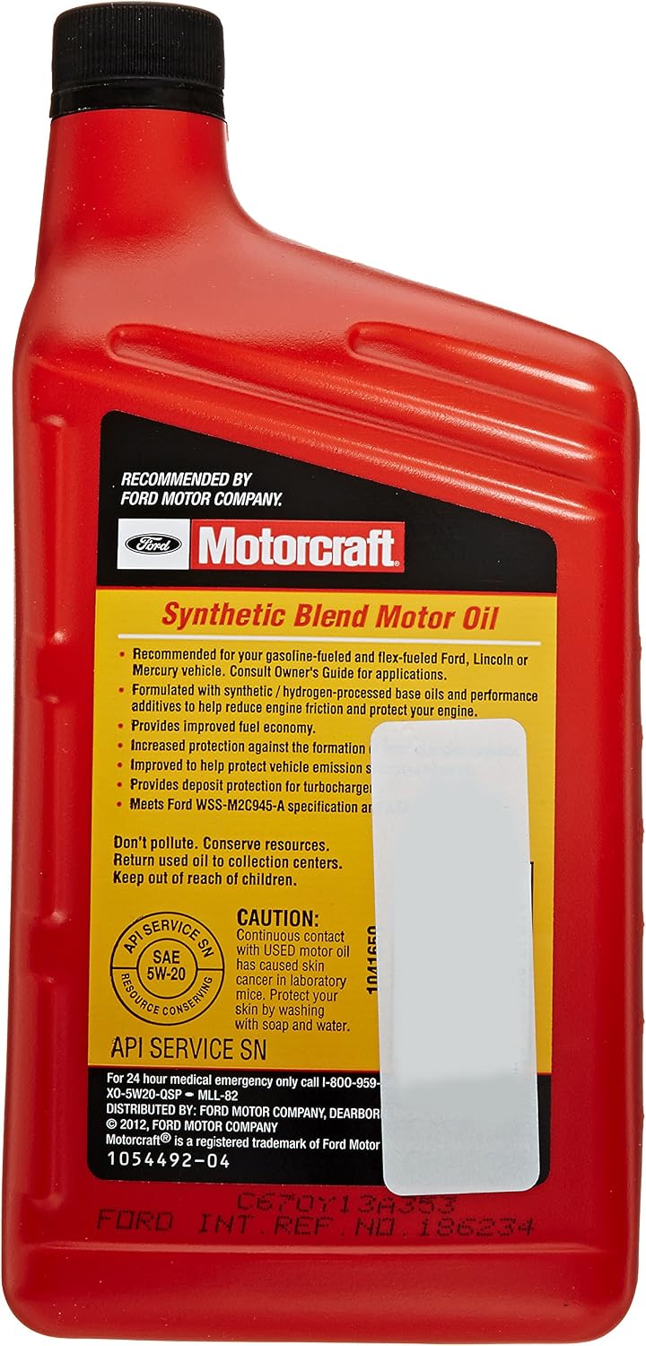 Genuine Ford Accessories (XO-5W20-QSPW) SAE 5W-20 Synthetic Blend Engine Oil - 1 Quart