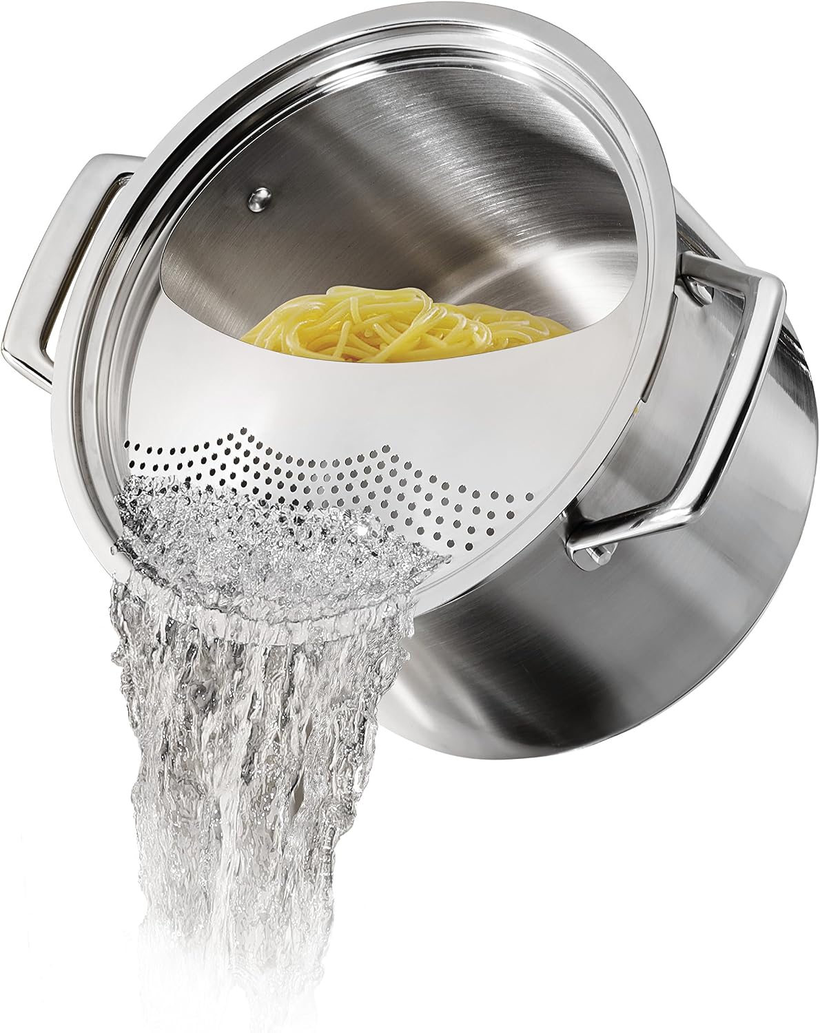 Tramontina Lock & Drain Stainless Steel 8-Quart Pasta Pot and Strainer