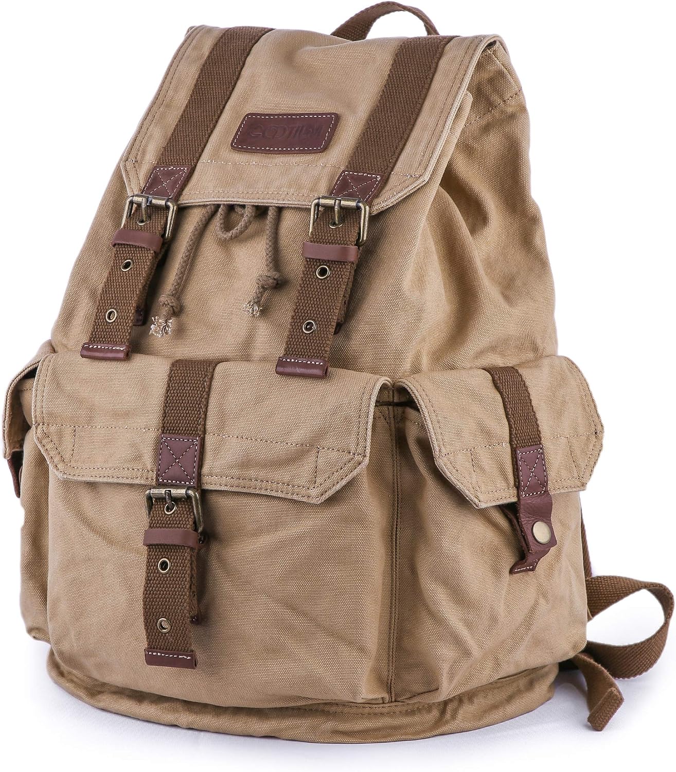 GOOTIUM 21101AMG Specially High Density Thick Canvas Backpack Rucksack, Field Tan, Large