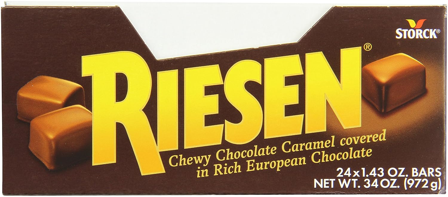 Riesen Dark Chocolate Covered Caramel Candies - Individually Wrapped Soft & Chewy Candy Pieces, 45% Cacao, European Dark Chocolate - 30 oz Bulk Bag (Pack of 1)
