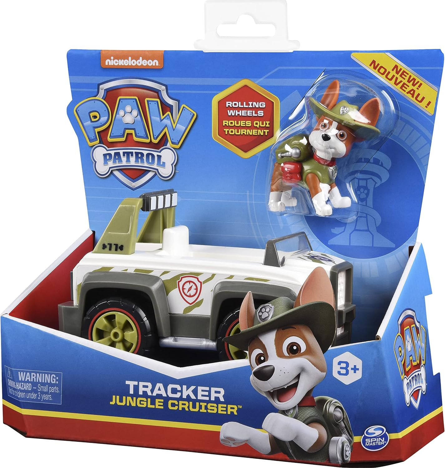 Paw Patrol, Tracker’s Jungle Cruiser Vehicle with Collectible Figure, for Kids Aged 3 and up