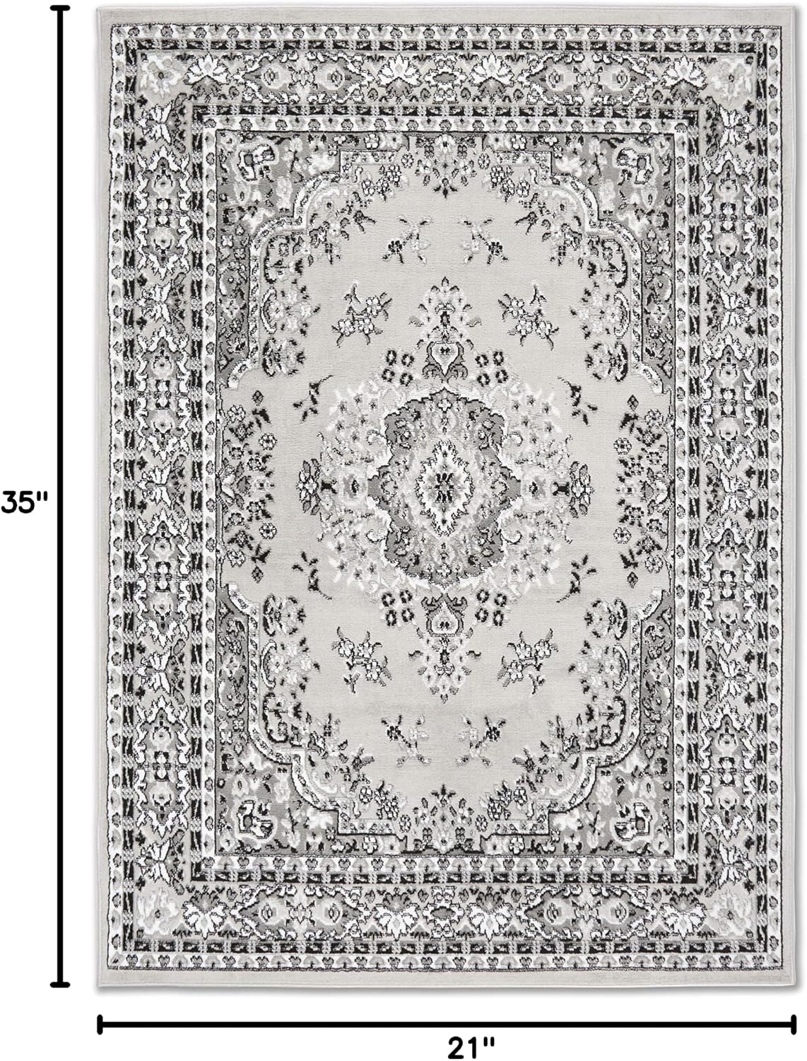 Home Dynamix Premium Sakarya Traditional Medallion Border Area Rug, Ivory/Brown, 7'9"x10'8" Rectangle