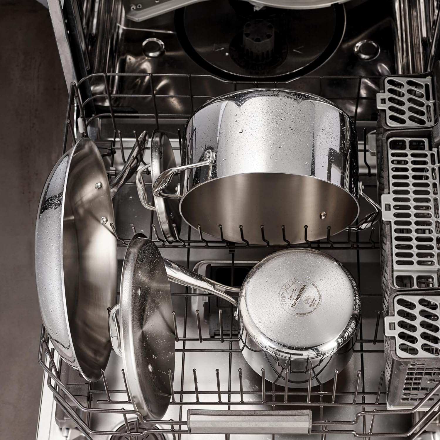 Tramontina Signature Tri-Ply Clad Stainless Steel 8-Pc Pots and Pans Set | Cookware Kitchen Set, Induction-Ready, Dishwasher-Safe, NSF-Certified, Made in Brazil