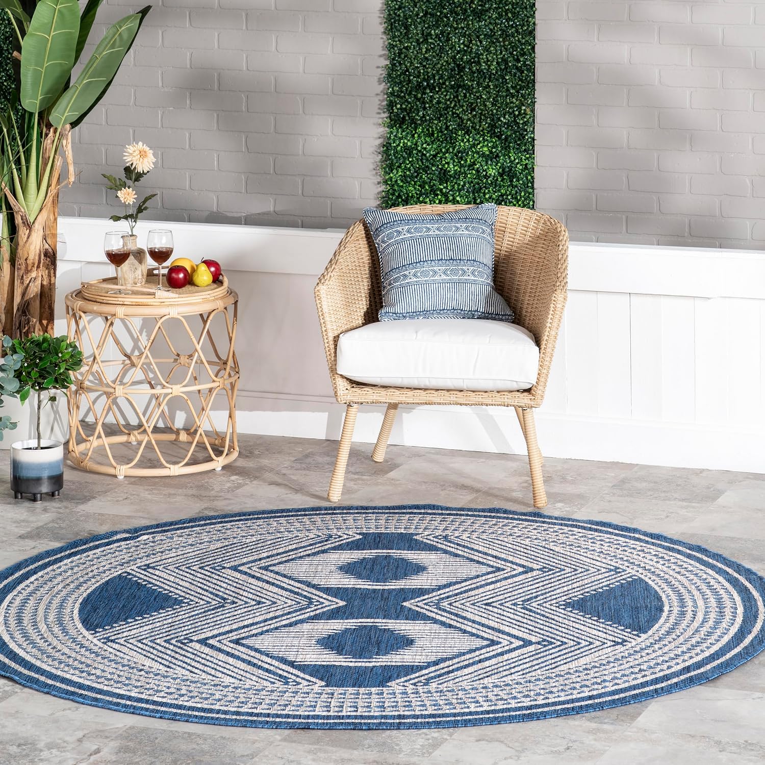 nuLOOM Ranya Light Brown Geometric Indoor/Outdoor Area Rug, 4' x 5'