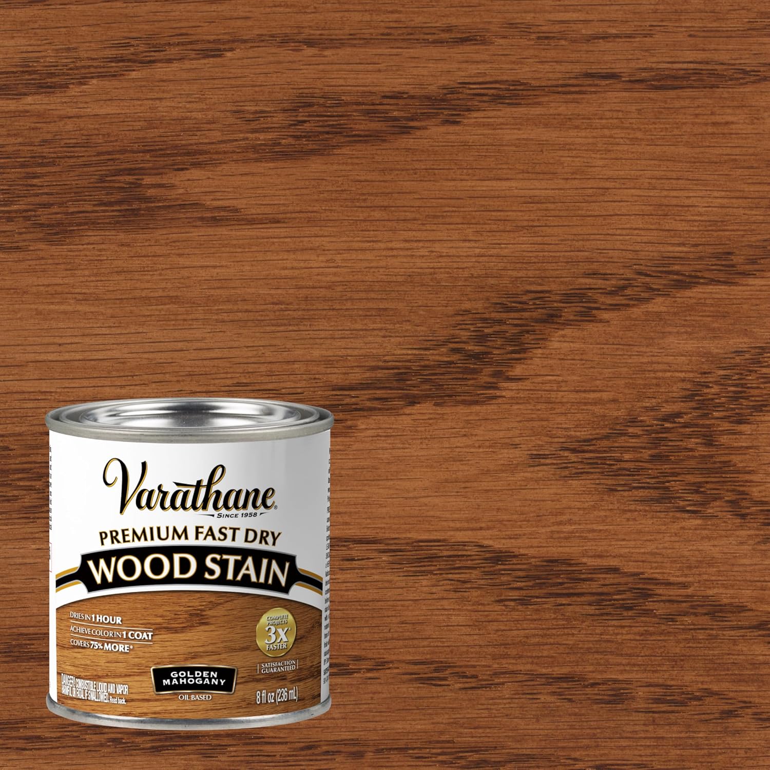 Varathane Premium Fast Dry Weathered Gray Wood Stain | Oil-Based, 1 Coat Color, 1 Hour Dry Time, Interior Wood Stain, Furniture, Cabinets, Doors, Covers Up to 275 Sq Ft, Quart