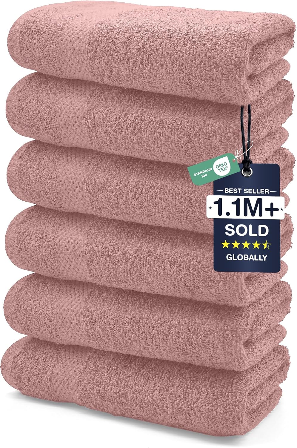 DAN RIVER 24 Pack Cotton Wash Cloths Set for Showering [12x12] White