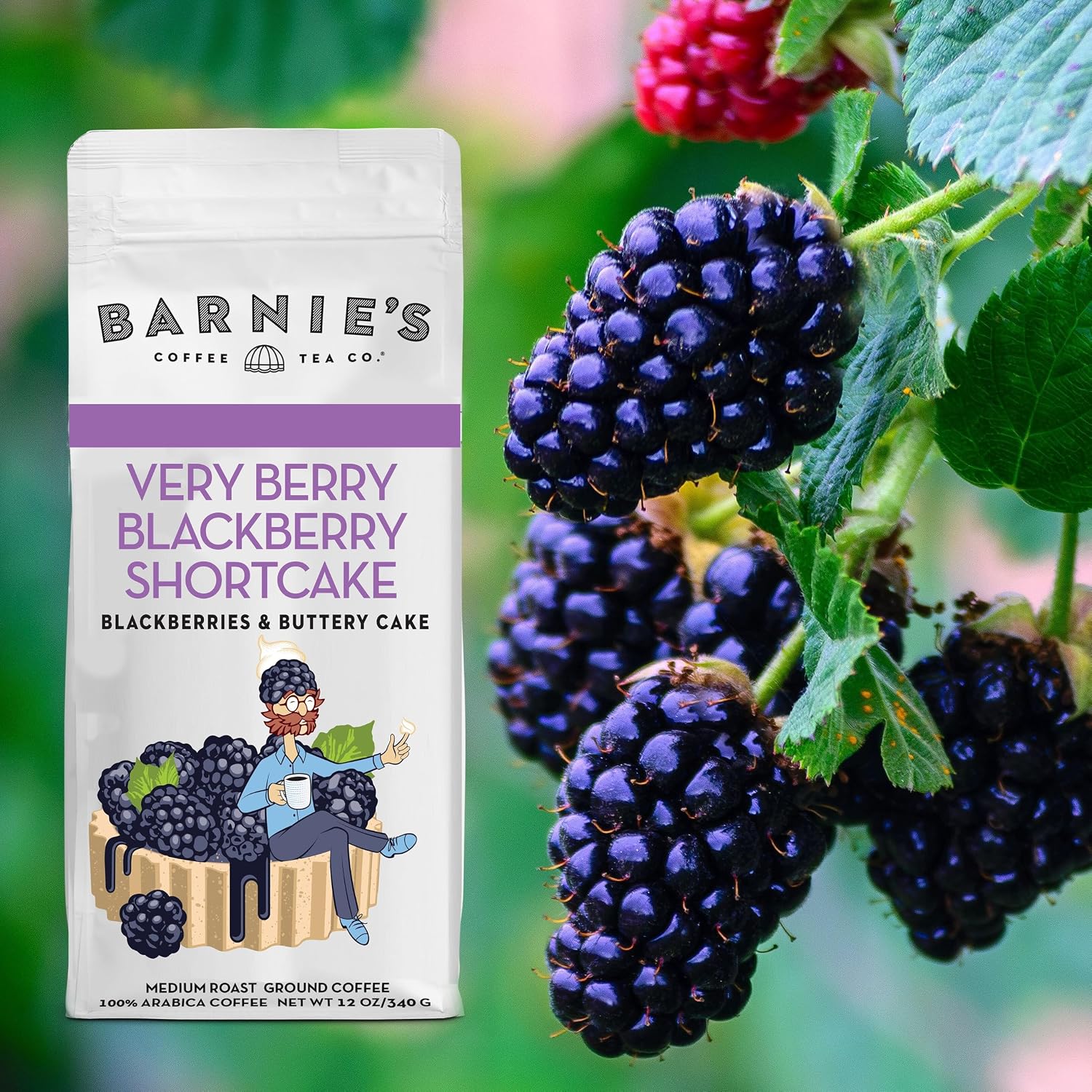 Barnie's Coffee English Salted Toffee Ground Coffee with Caramel, Molasses and Salted Creamy Butter Flavors, Medium Roasted Arabica Coffee Beans