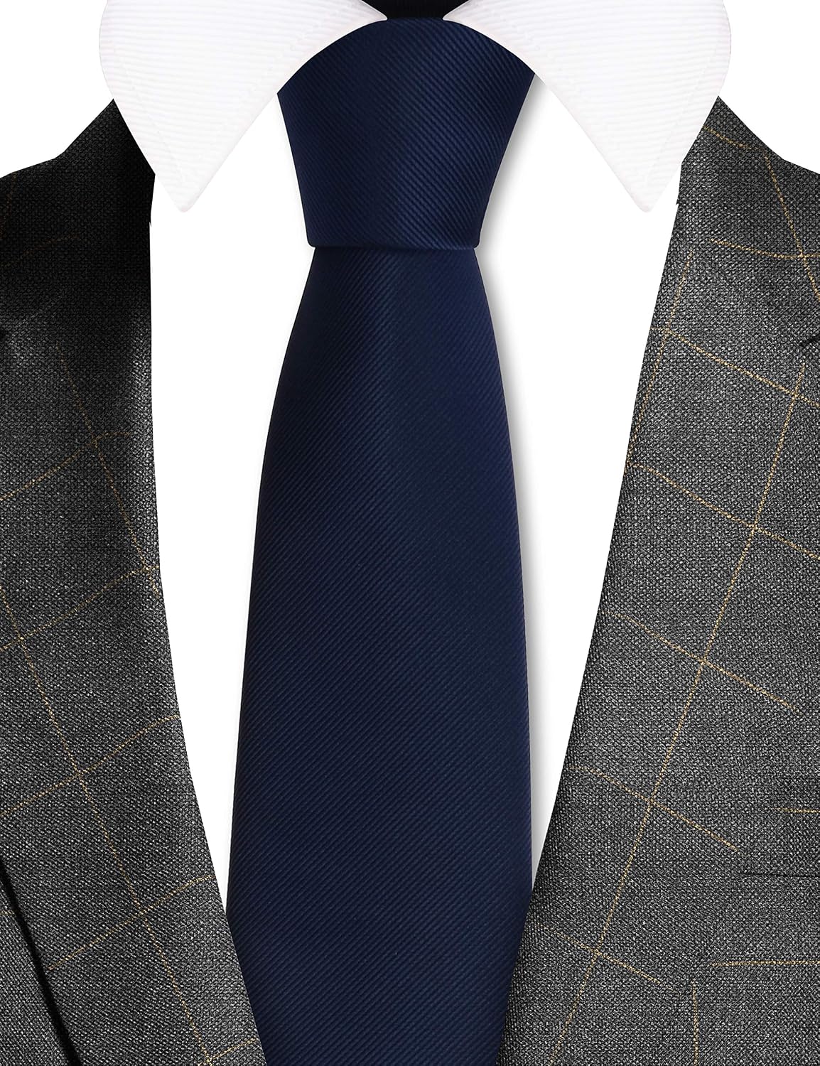 GUSLESON Classic New 3.15"（8cm） Men's Solid Color Necktie Wedding Business Tie + Gift Box