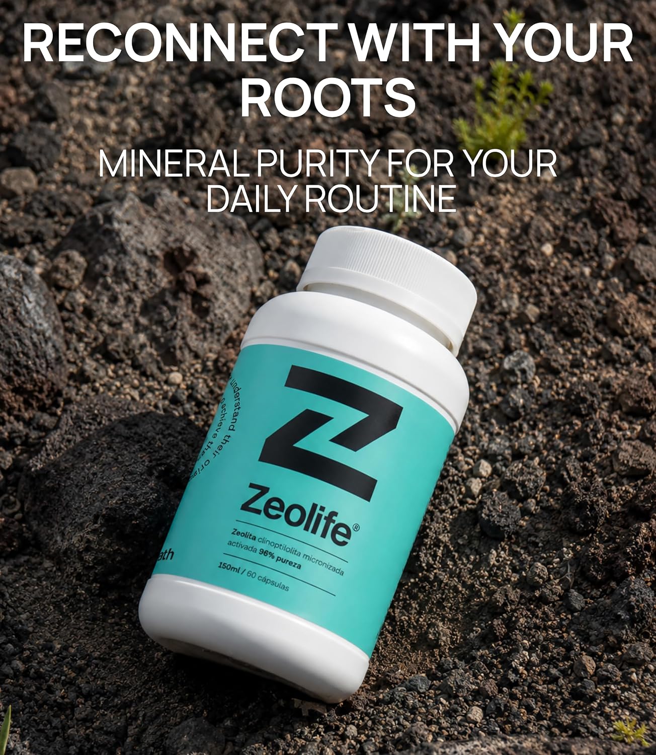 Zeolite Clinoptilolite Capsules Micronized Activated Volcanic Mineral Supplement Food Grade 96% Pure Formula 60 Count 1g Vegan Gluten Free