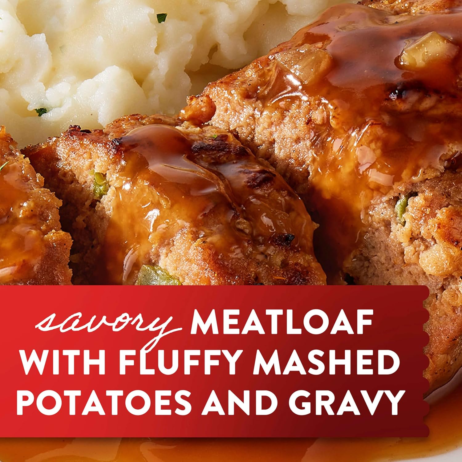 Stouffer's Classic Meatloaf, Single Serve Frozen Meal, 16 Oz | Made with beef and pork topped with homestyle beef gravy and mashed potatoes
