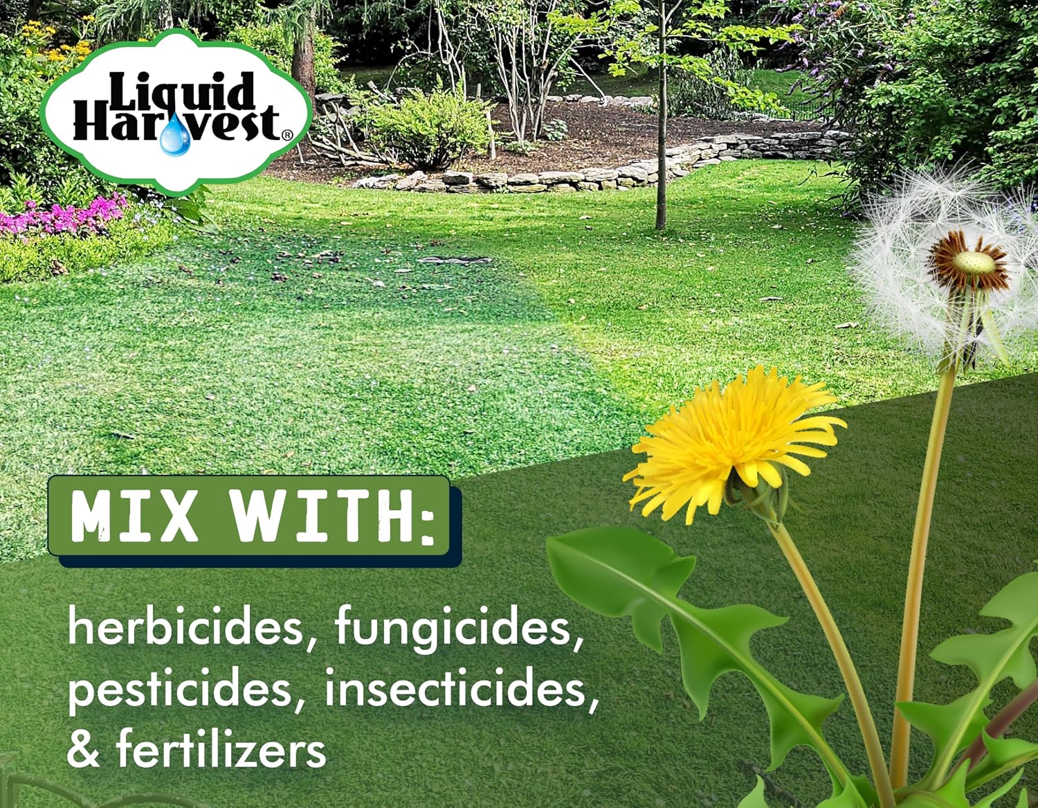 Liquid Harvest Lazer Green Concentrated Spray Pattern Indicator - 1 Quart (32 Ounces) - Perfect Weed Dye, Fertilizer Marking Dye, Turf and Herbicide Marker