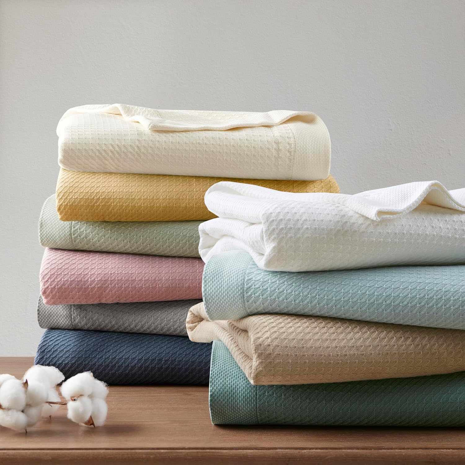 Madison Park 100% Egyptian Cotton Summer Blanket Full Queen Size Teal