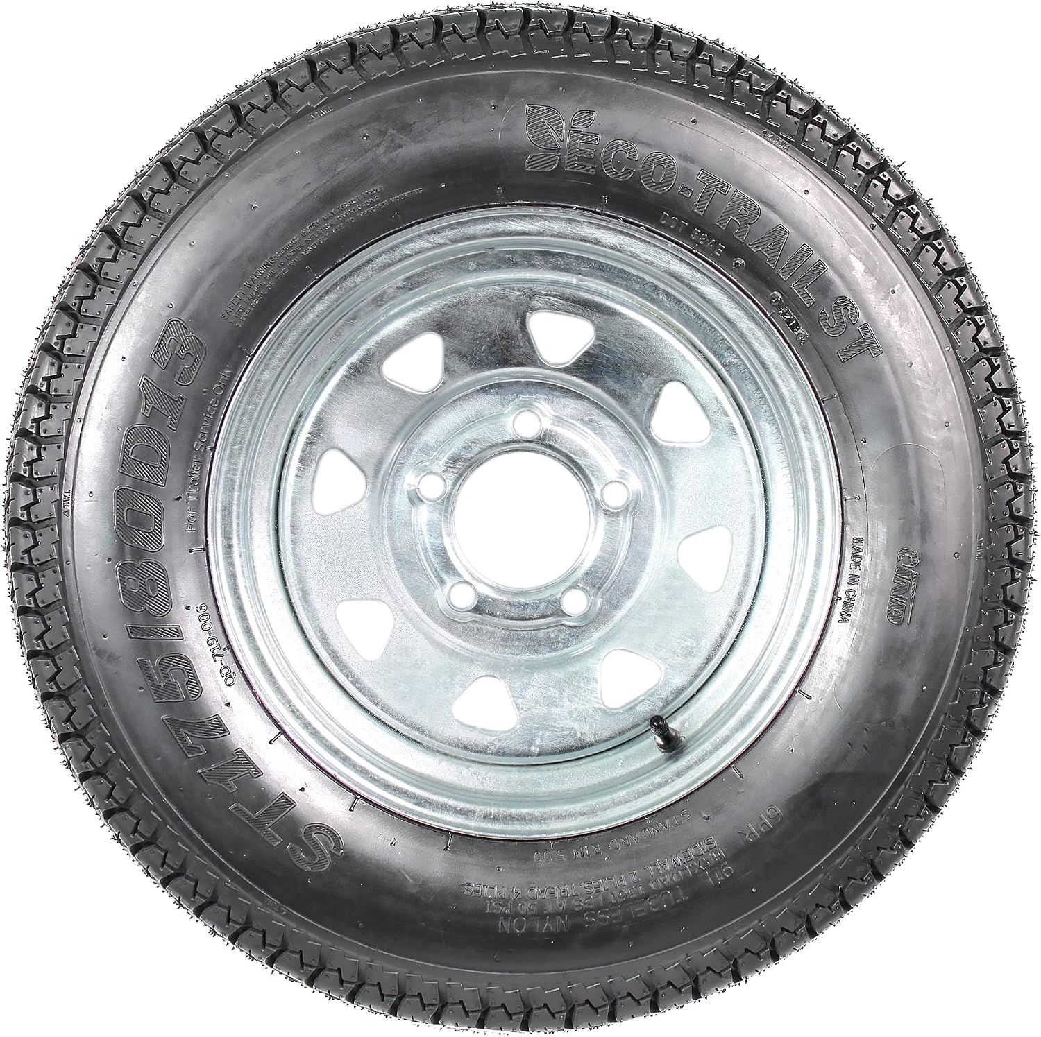 eCustomrim 2-Pack Trailer Tire Rim Assembly ST175/80D13 Galvanized 5 Lug