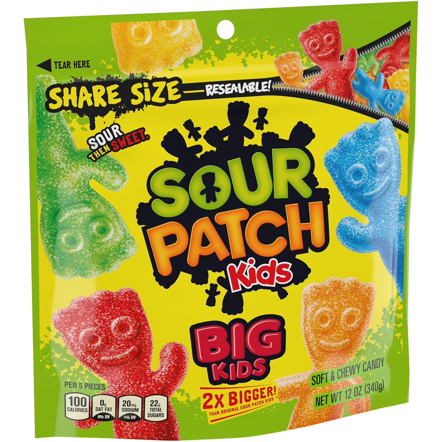 Sour Patch Kids, Big Kids Soft and Chewy Gummy Candy, Share Size, 12 Ounce
