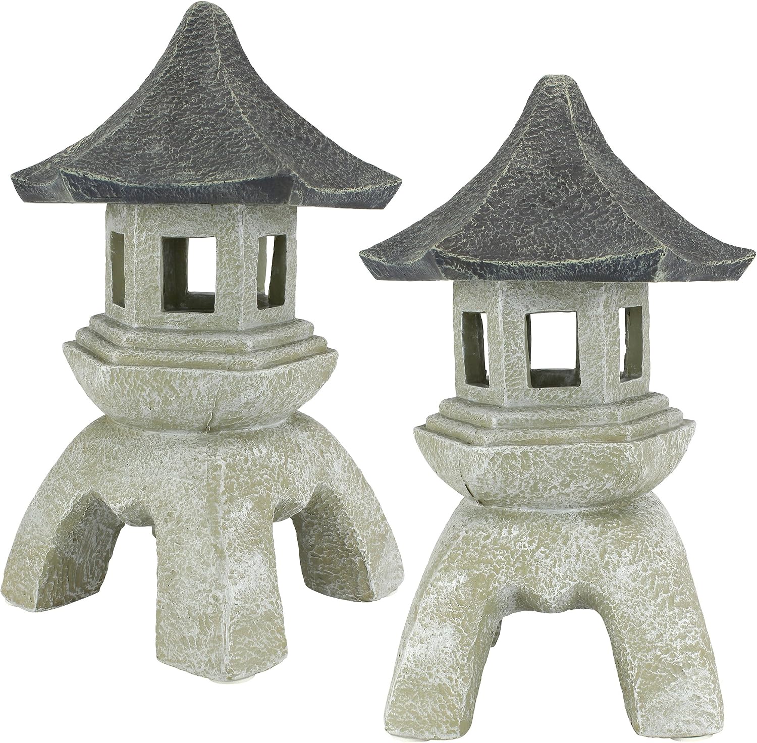 Design toscano ng29870 asian decor pagoda lantern indoor/outdoor statue, 11 inches wide, 11 inches deep, 17 inches high, handcast polyresin, two tone stone finish