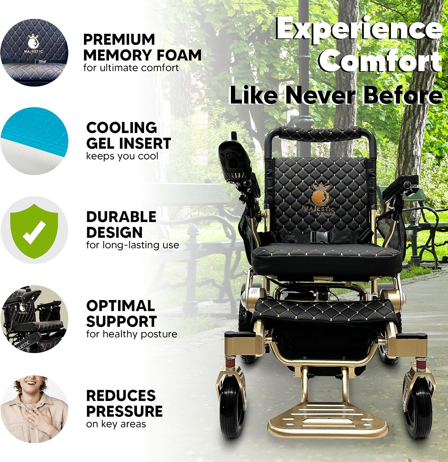 Electric Wheelchairs for Adults, 350 lbs Capacity, Up to 13 Miles Range, Lightweight Wheelchair for Seniors, Remote Controlled Wheel Chair