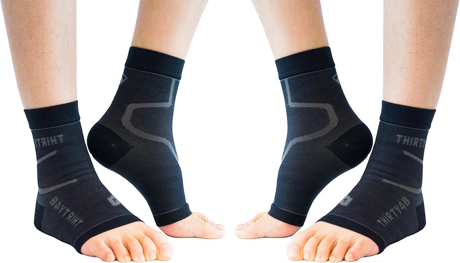 Plantar Fasciitis 20-30 mmHg Ankle Compression Socks, Foot Brace | Increase Blood Circulation, Relieve Arch Pain, Reduce Foot Swelling, Achilles Tendonitis, Open Toe Stabilizing Sleeve Wrap
