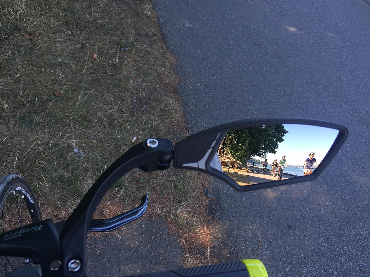 Hafny Handlebar Bike Mirror – HD Glass, Wide Angle, Adjustable 360° Rear View – Shatterproof, Anti-Glare, Premium, MTB, E-Bike, and Commuter Cycling Safety, HF-MR095 (Silver Left)