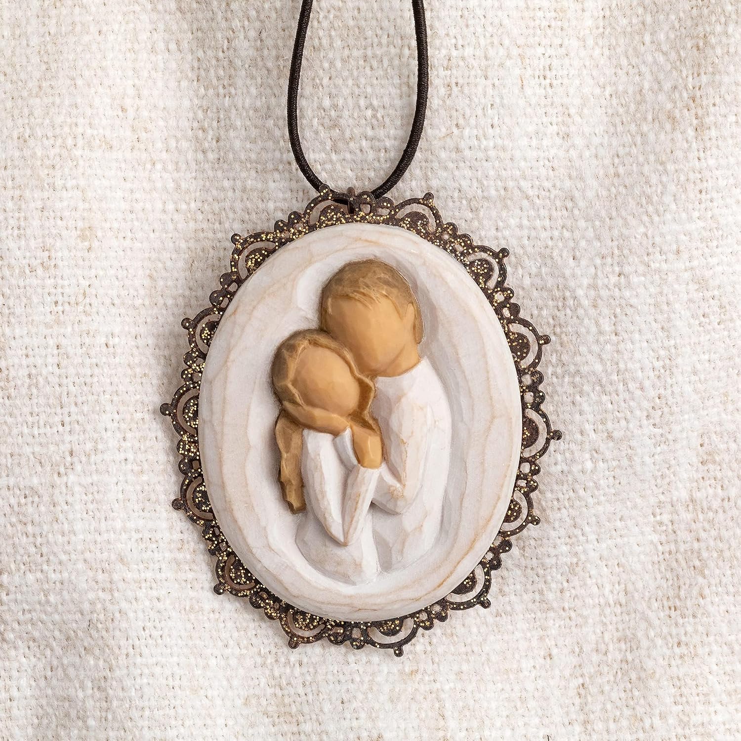 Willow Tree Holy Family, Sculpted Hand-Painted Hanging Ornament | Sentimental Keepsake Gift for Loved Ones, Cast from a Susan Lordi Original Carving, Cast Resin, Ready to Hang