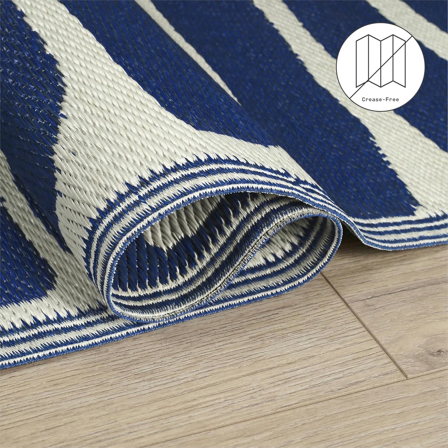 Fab Habitat Outdoor Rug - Waterproof, Fade Resistant, Crease-Free - Premium Recycled Plastic - Geo Tribal - Porch, Deck, Balcony, Mudroom