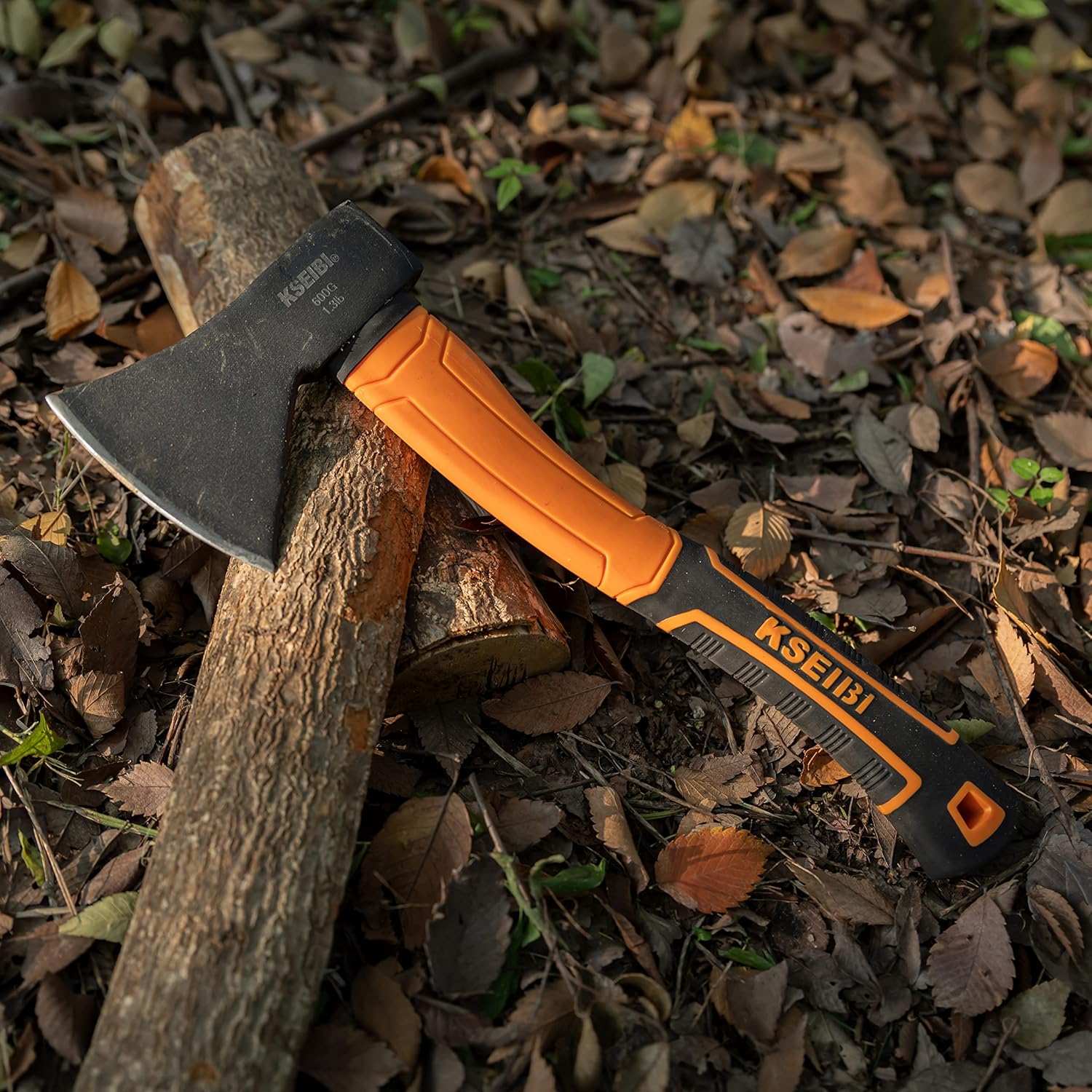 KSEIBI Wood Axe, Small Outdoor Camp Hatchet for Splitting and Kindling Wood