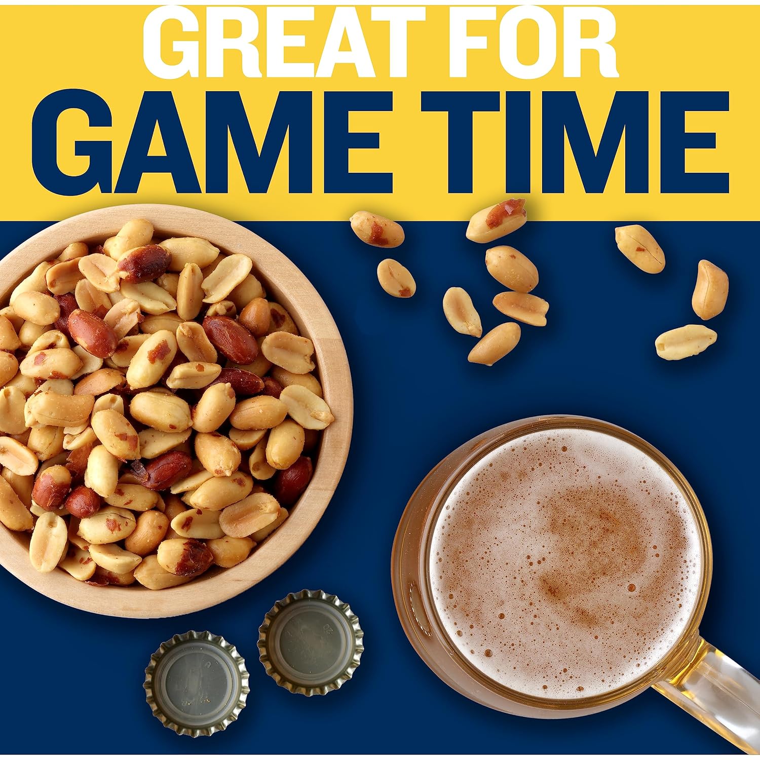 PLANTERS Salted Peanuts, Party Snacks, 16 Oz (1 Ct) | Dry Roasted Salted Peanuts. 0g Trans Fat. Resealable Jar. Snacks for Adults. Party Mix, Flavored Nuts