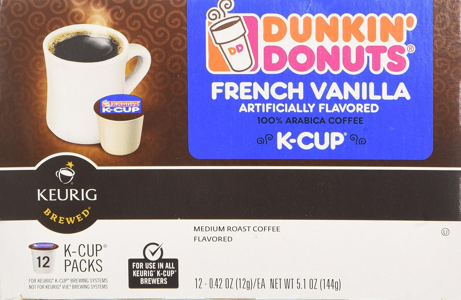 Dunkin' Donuts 2091512 Original Blend Coffee K-Cup Pods Medium Roast 44/Box (006933)