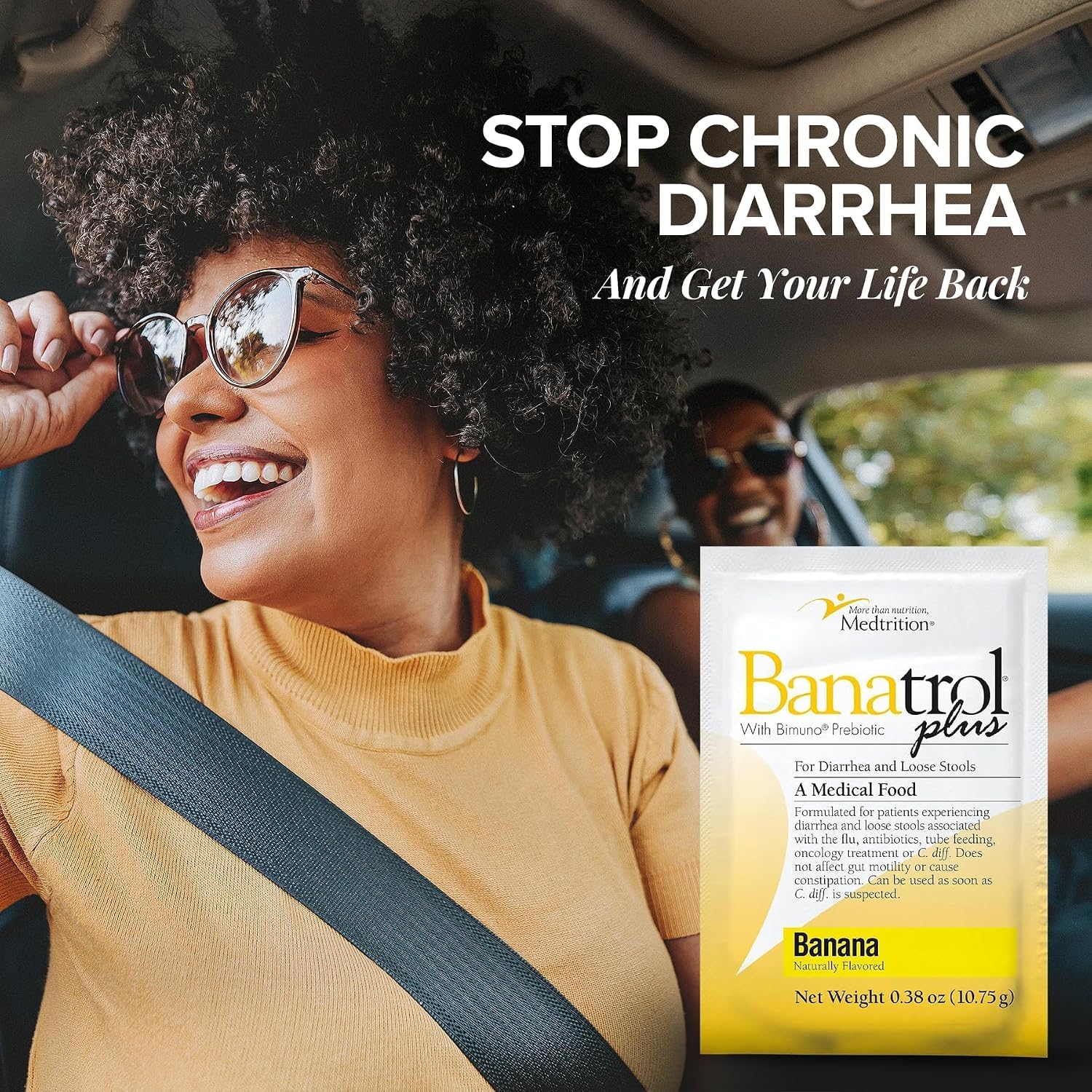 Medtrition Banatrol® Natural Anti-Diarrheal with Prebiotics, Relief from Chronic Diarrhea, IBS, Recurring Diarrhea, Clinically Supported Medical Food, Non-Constipating, 75 Servings (Pineapple)