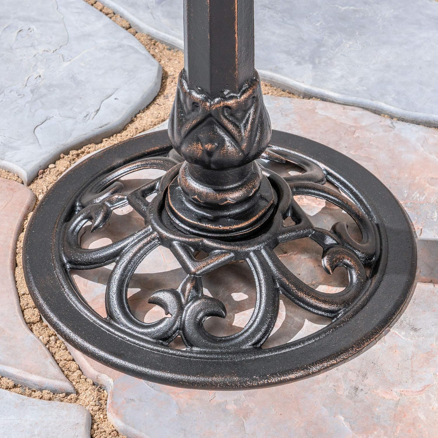 Christopher Knight Home Anessa Outdoor Aluminum and Iron Bird Bath, Shiny Copper