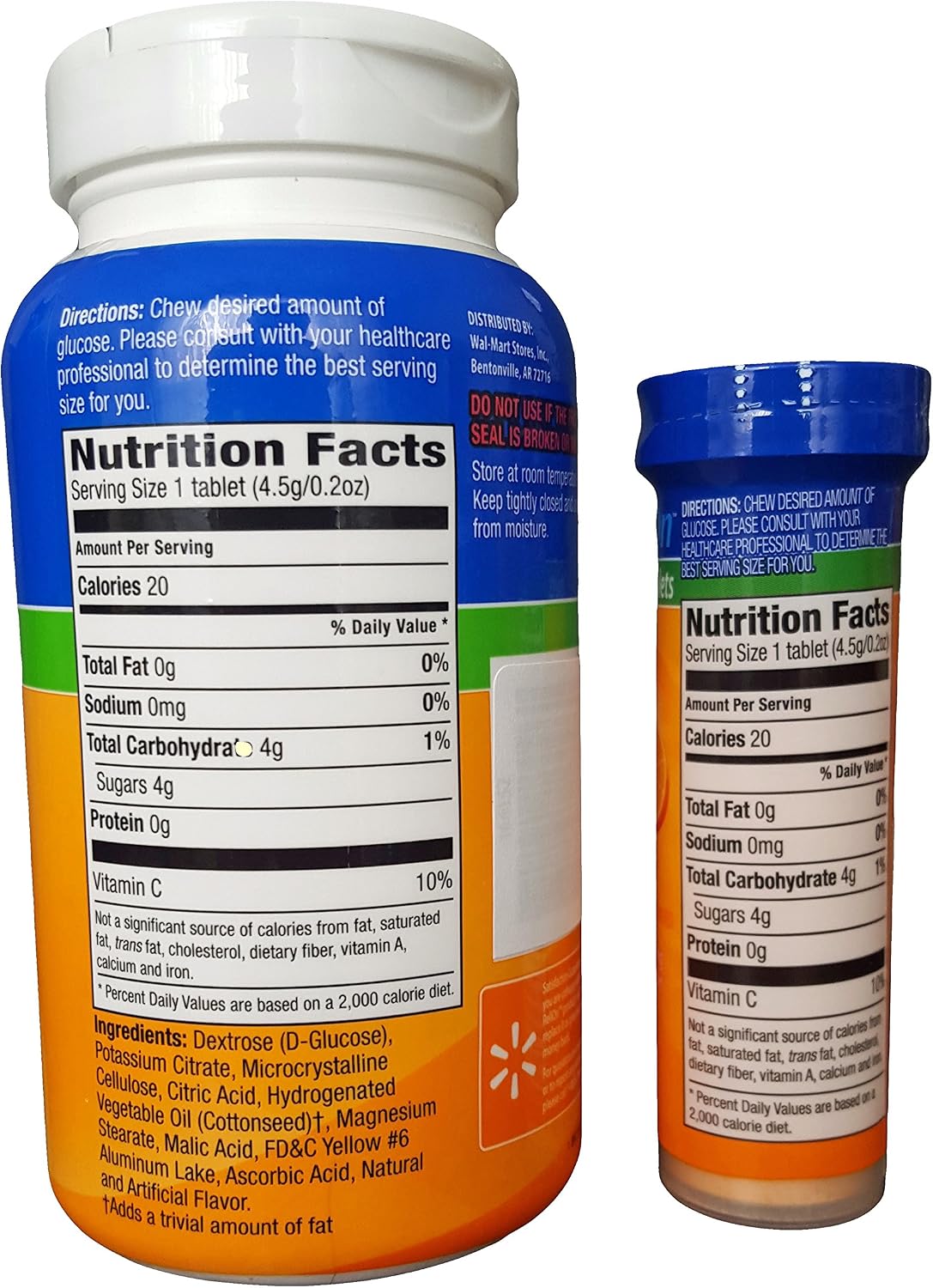 ReliOn Glucose, 50 Tablets with On-The-Go Tube, 10 Tablets. (Orange) by Reli On