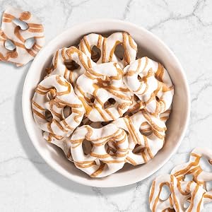 Caramel Striped White Chocolate Pretzels