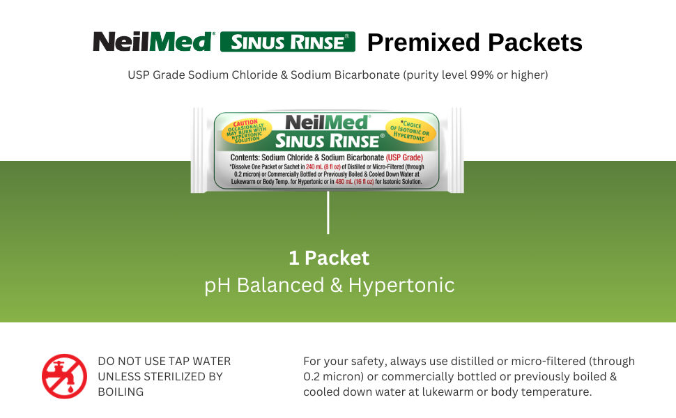 Premixed sinus rinse packets