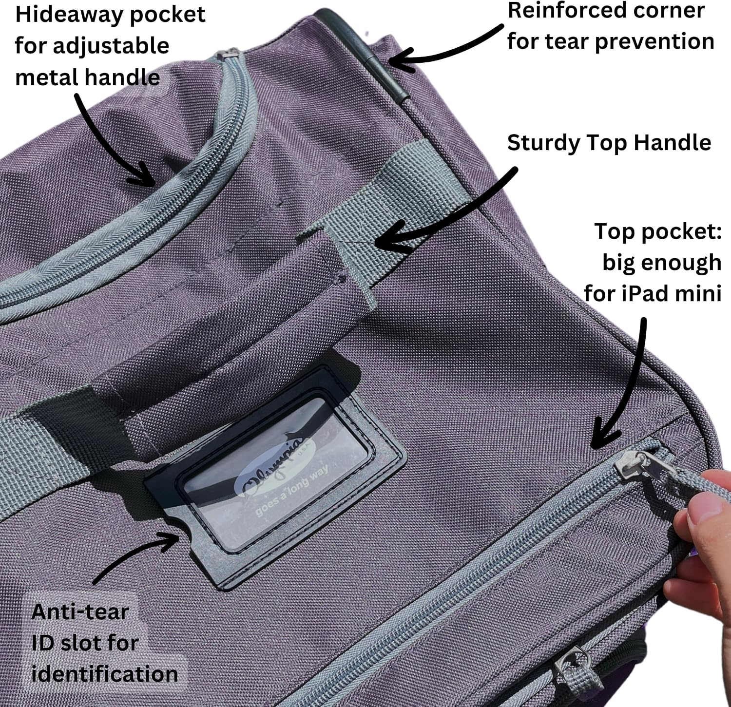 Olympia U.S.A. 33 inch Jumbo Size 8 Pockets Wheeled Rolling Duffel Bag Water Resistant Luggage Lightweight Travel Suitcase with Retractable Handle