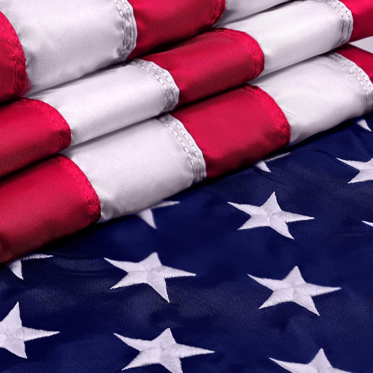 American Flag Made in USA | American Flags for Outside 3X5 | Premium US Flag 3X5 Heavy Duty Outdoor with Embroidered Stars and Sewn Stripes.