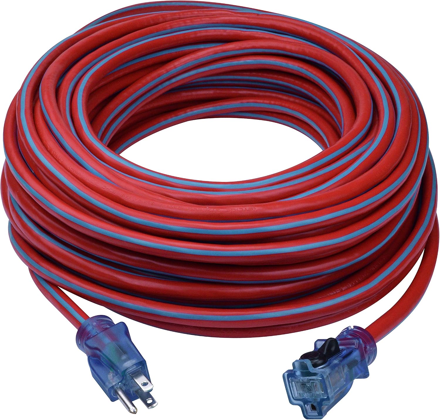 Prime KCPL507825 12/3 SJTW Locking Cord, Red and Blue, 25-Feet