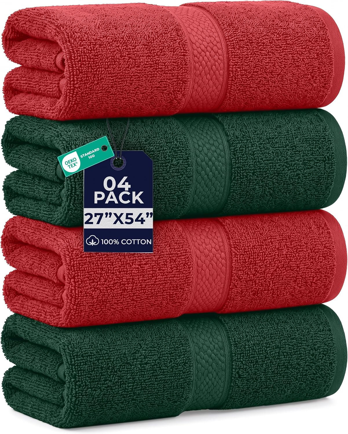 DAN RIVER 24 Pack Cotton Wash Cloths Set for Showering [12x12] White