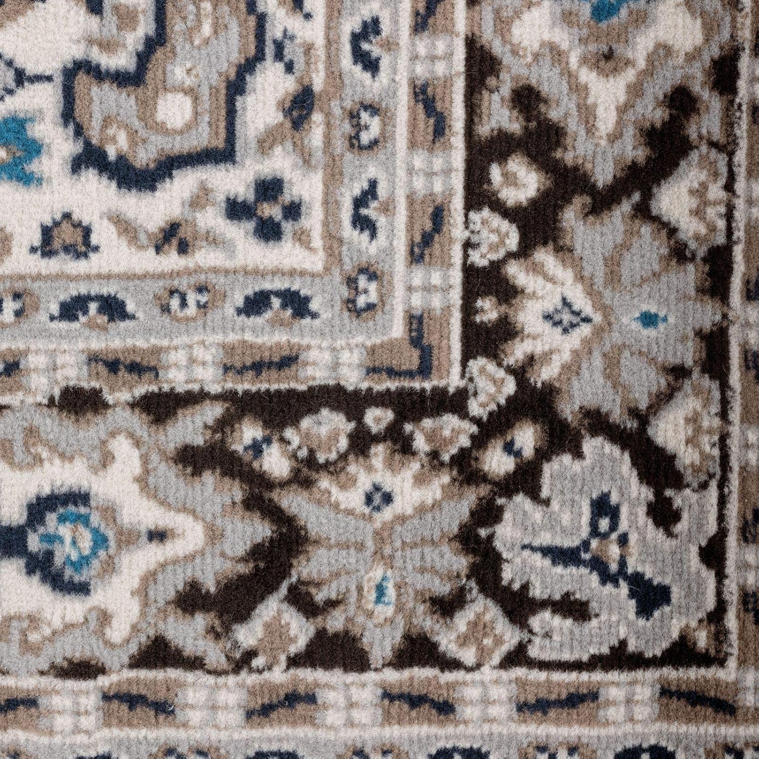 Home Dynamix Premium Sakarya Traditional Medallion Border Area Rug, Ivory/Brown, 7'9"x10'8" Rectangle