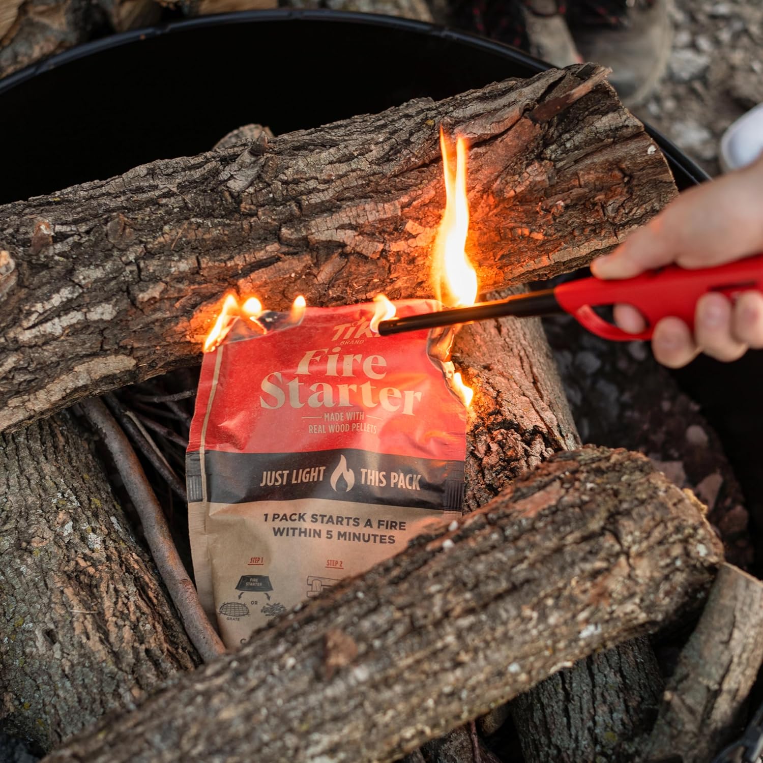 Tiki Fire Starter 10-Pack – Easy-to-Use Wood Pellet Fire Starters for Smokeless Outdoor Fire Pits & Indoor Fireplaces