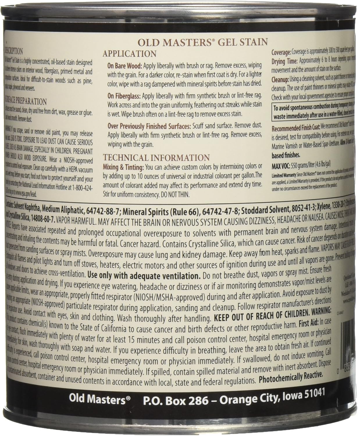 Old Masters 81308 Gel Stain Pint, Cedar