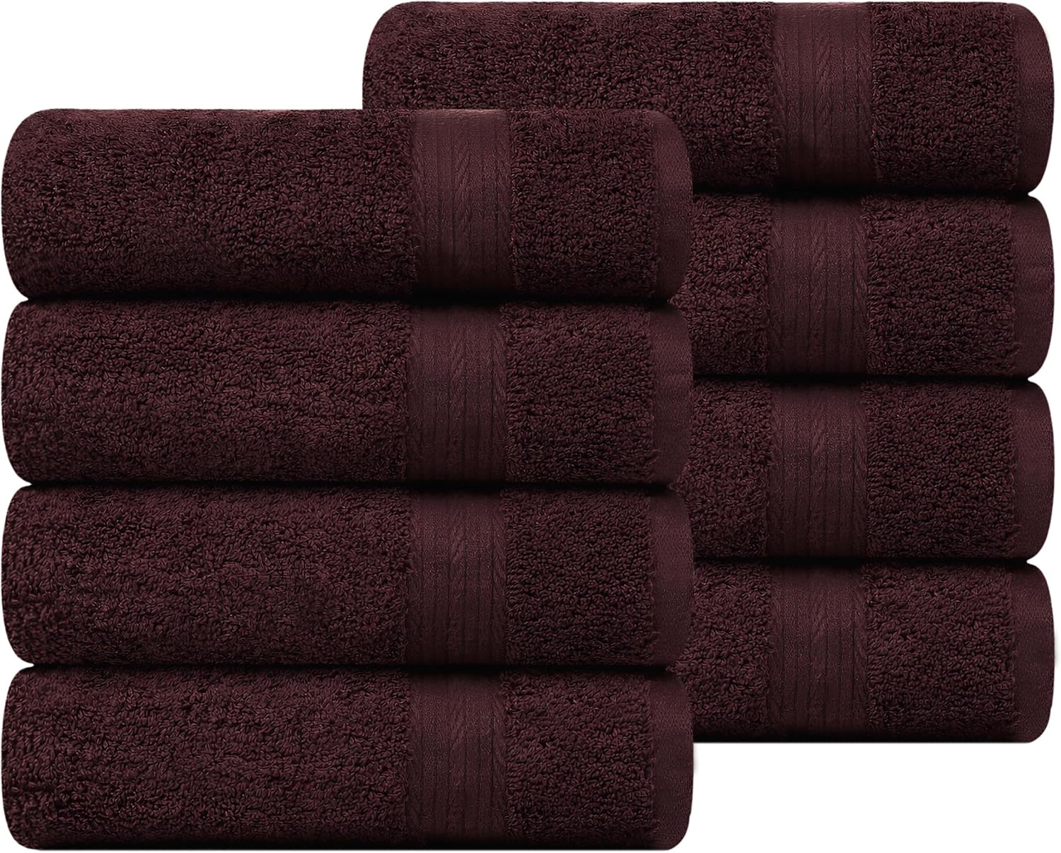 Ample Decor 100% Cotton Hand Towels 18x28 Inches, 600 GSM, Soft & Absorbent, Set of 12, Purple