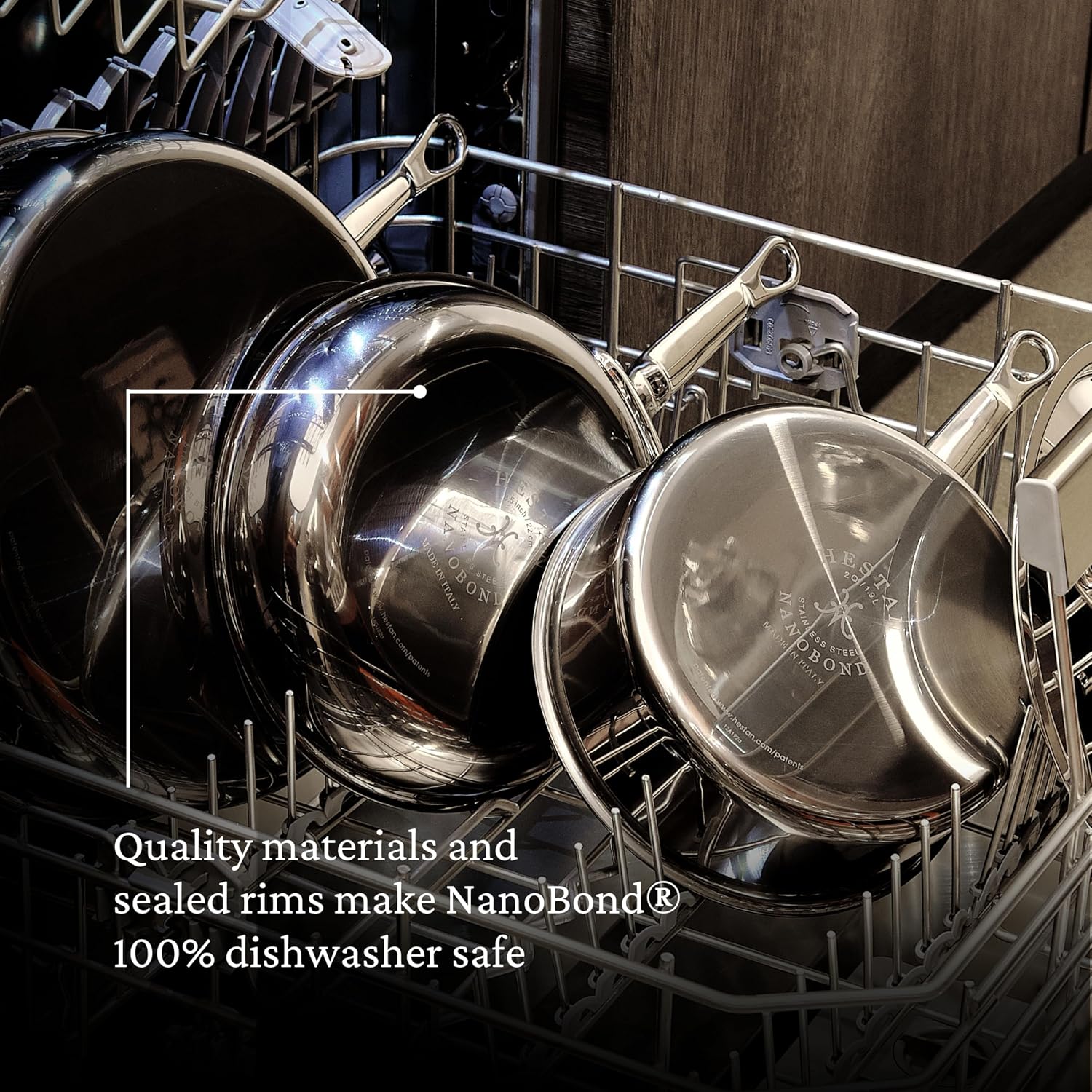 Hestan - NanoBond Collection - Stainless Steel Titanium Sauce Pan, Induction Cooktop Compatible, 4 Quart