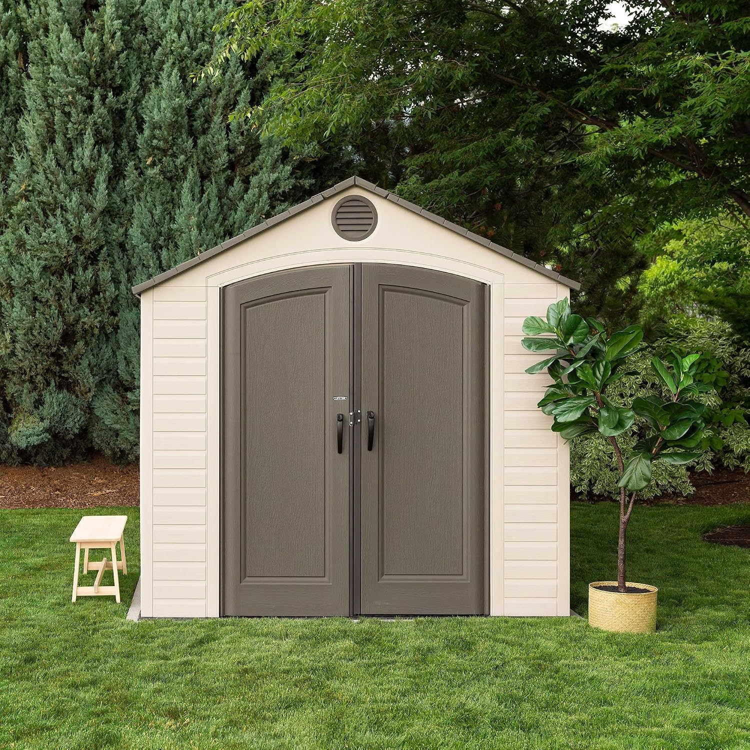 Lifetime 6402 Outdoor Storage Shed, 8 by 12.5 Feet; 2 windows
