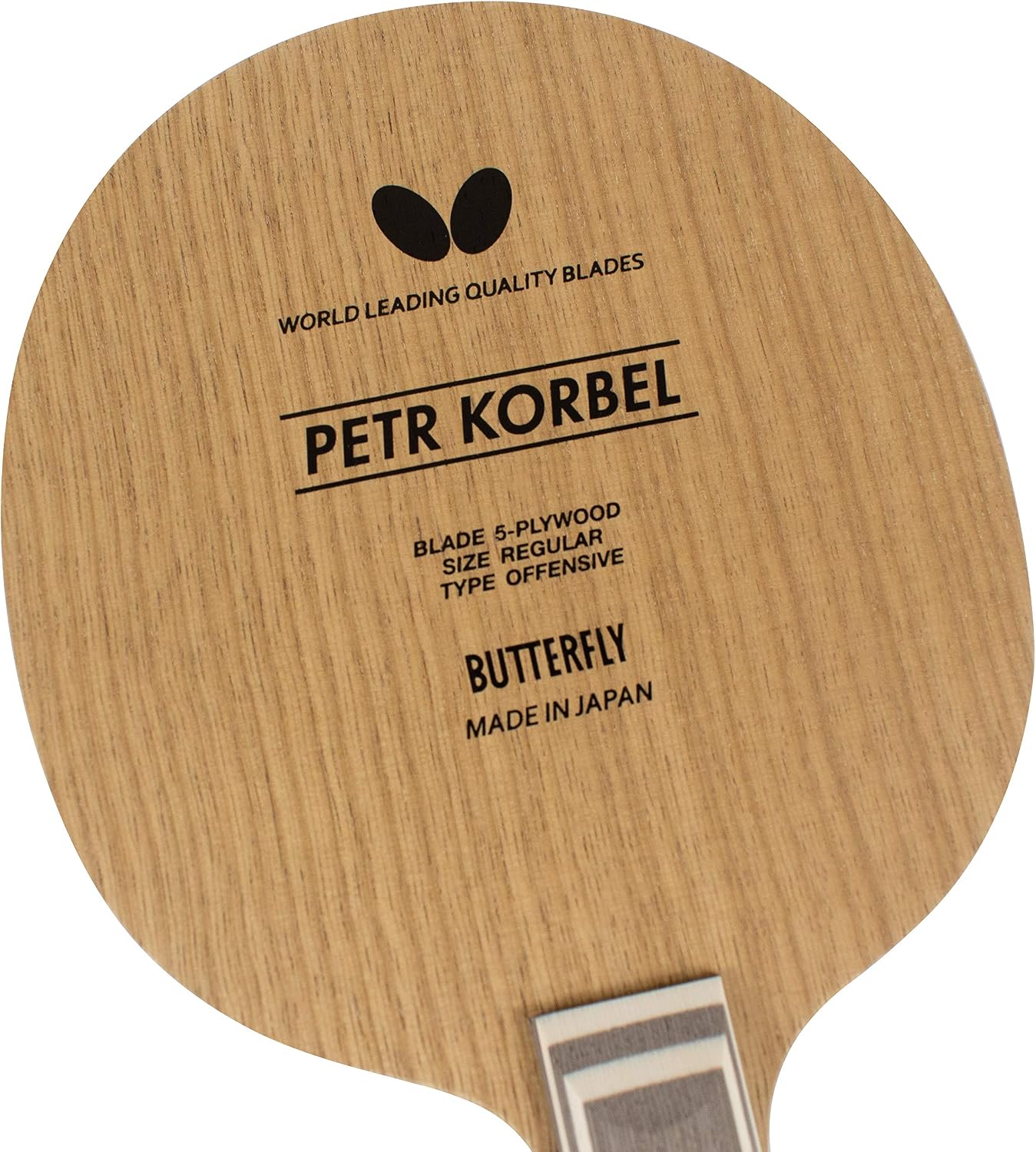 Butterfly Petr Korbel Table Tennis Blade - 5-ply All-Wood Blade - Professional Butterfly Table Tennis Blade - Available in FL and ST Shakehand Handle Styles - Made in Japan
